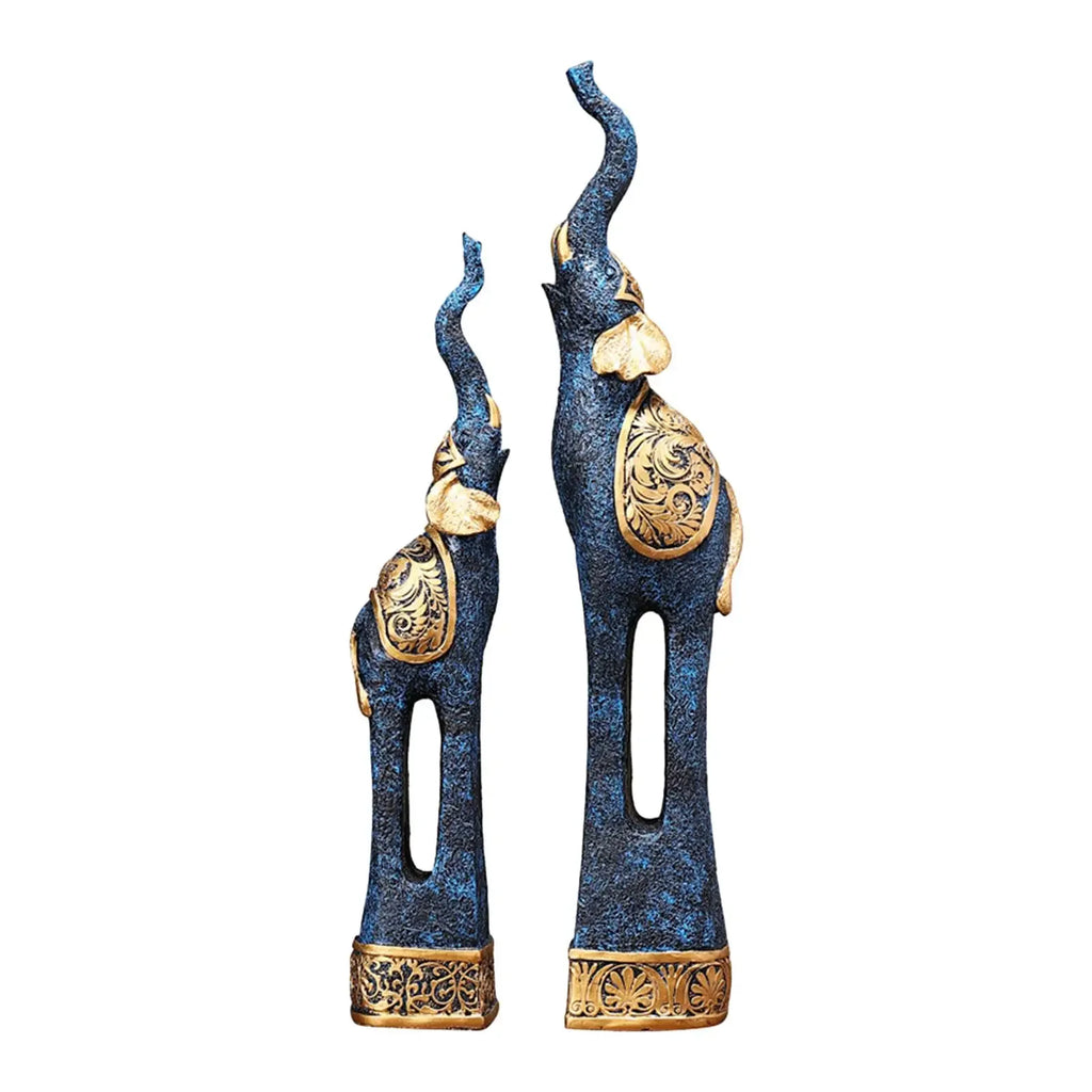 S Elephant Statues Resin Elephant Figurine Animal Sculpture Animal Sculpture Ornaments for Dorm - House Of Avana