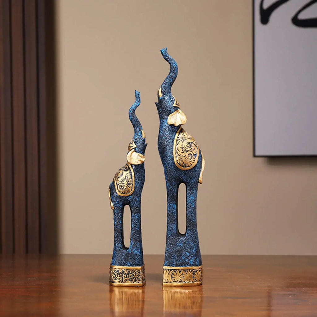 S Elephant Statues Resin Elephant Figurine Animal Sculpture Animal Sculpture Ornaments for Dorm - House Of Avana
