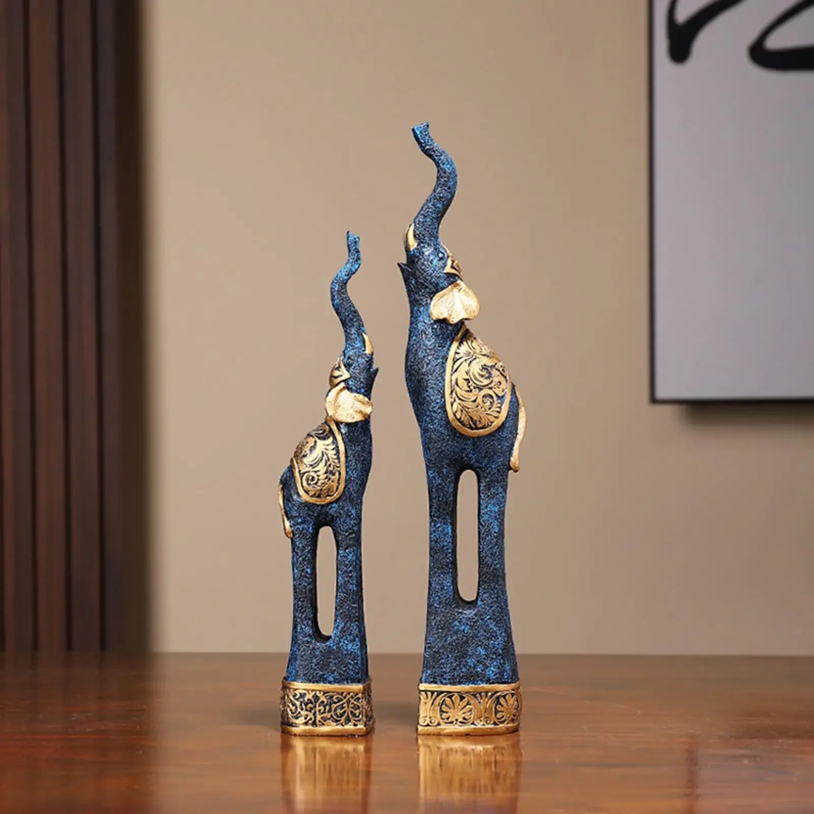 S Elephant Statues Resin Elephant Figurine Animal Sculpture Animal Sculpture Ornaments for Dorm - House Of Avana