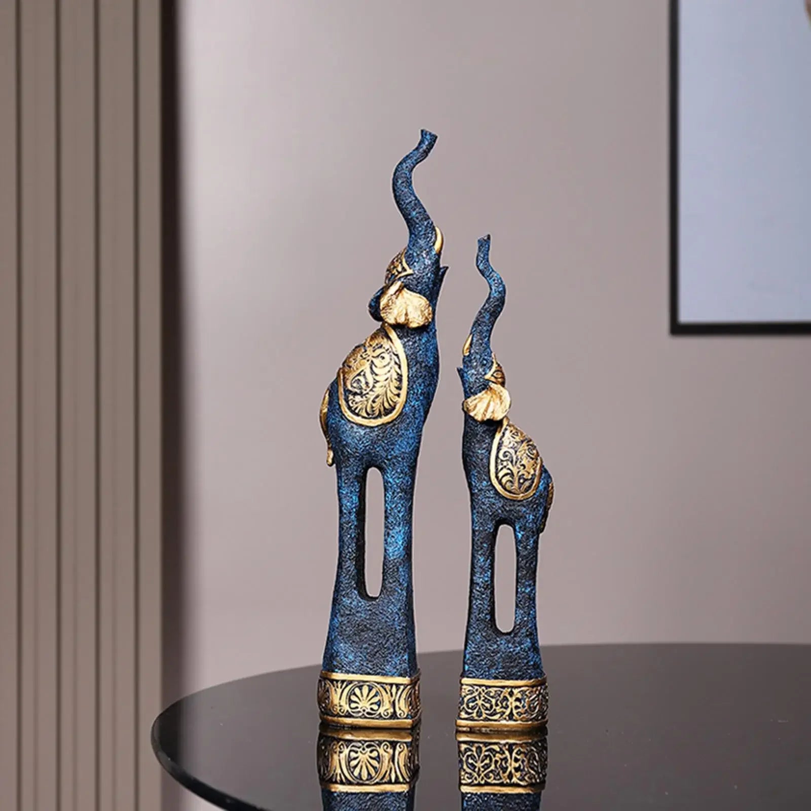 S Elephant Statues Resin Elephant Figurine Animal Sculpture Animal Sculpture Ornaments for Dorm - House Of Avana