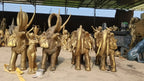 Large Size Outdoor Animal Decoration African Bronze Elephant Sculpture - House Of Avana