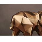 Home Decoration accessories Gift Geometric Resin Gold Elephant Sculpture Modern Abstract Black Elephant Statue Resin Ornaments - House Of Avana