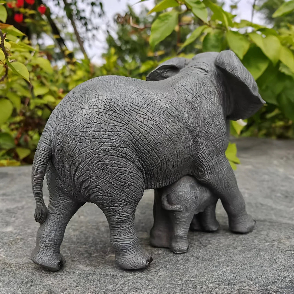 Elephant Mom & Baby Statue for Christmas Holiday Garden Gift - House Of Avana