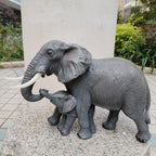 Elephant Mom & Baby Statue for Christmas Holiday Garden Gift - House Of Avana