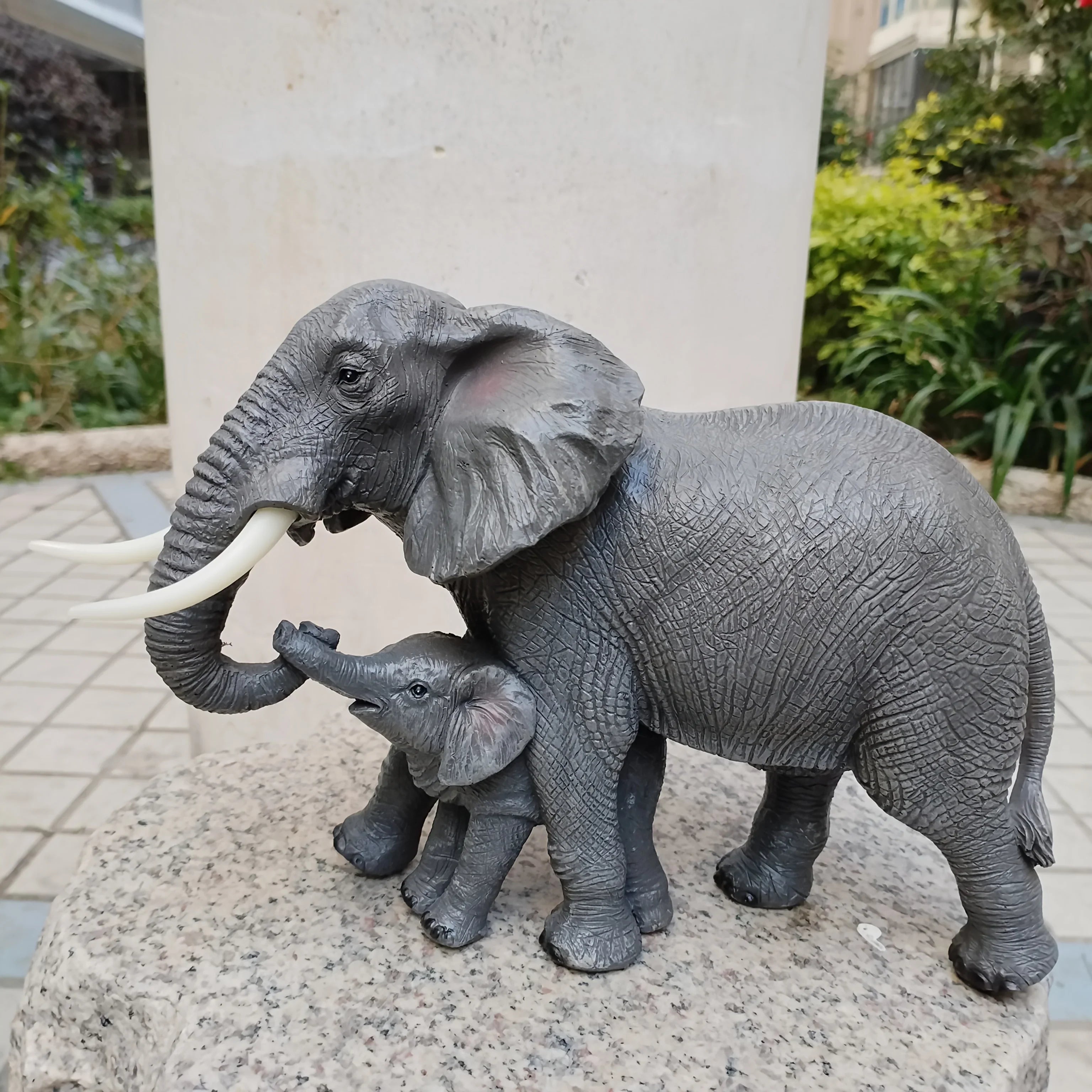 Elephant Mom & Baby Statue for Christmas Holiday Garden Gift - House Of Avana