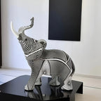 Modern Black Elephant Statue - House Of Avana