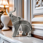 Modern Black Elephant Statue - House Of Avana
