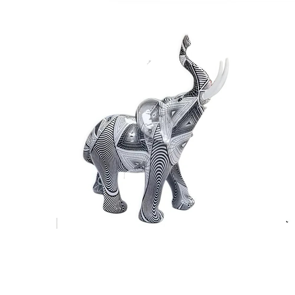 Modern Black Elephant Statue - House Of Avana