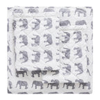 Elephants Cotton Flannel Quilt Set Mélange Home