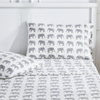 Elephants Flannel Sheet Set Mélange Home