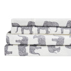 Elephants Flannel Sheet Set Mélange Home
