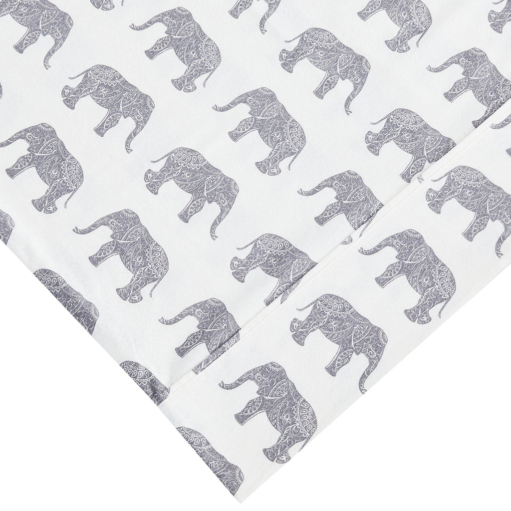 Elephants Flannel Sheet Set Mélange Home