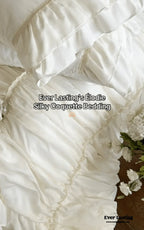 Élodie Silky Coquette Ruffled Bedding Set / White Ever Lasting