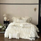 Élodie Silky Coquette Ruffled Bedding Set / White Ever Lasting