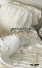 Élodie Silky Coquette Ruffled Bedding Set / White Ever Lasting