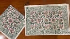 Emerald Green & Pink handmade hand block printed cotton table linen | hand block printed table runners napkins table mats Jaipur handmade handicraft India natural colors | House of Avana [[SKU:HOA-TR-EGPK-009]]