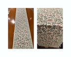 Emerald Green & Pink handmade hand block printed cotton table linen | India natural colors hand block table runners napkins table mats Jaipur handmade aesthetics handicraft | House of Avana [[SKU:HOA-TR-EGPK-009]]