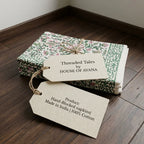 Emerald Green & Pink cotton napkins with artisan product tags | Jaipur handicraft aesthetics handmade table runners napkins table mats India natural colors hand block | House of Avana