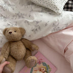 Emi Patchwork Gingham Bedding Set / Soft Mocha Pink Ever Lasting