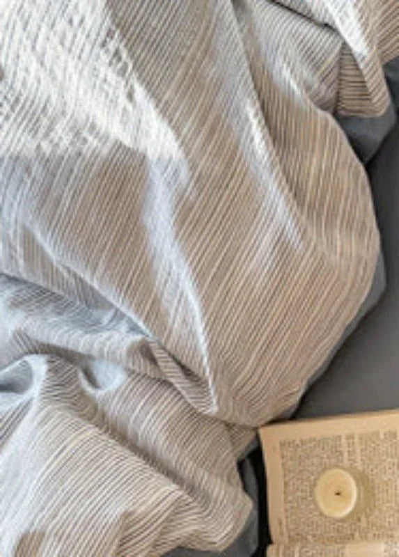 Emma Duo Striped Jacquard Bedding Set / Green Ever Lasting