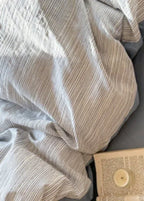 Emma Duo Striped Jacquard Bedding Set / Green Ever Lasting