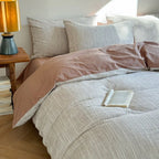 Emma Duo Striped Jacquard Bedding Set / Green Ever Lasting