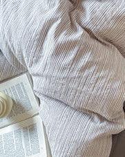 Emma Duo Striped Jacquard Bedding Set / Green Ever Lasting