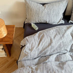Emma Duo Striped Jacquard Bedding Set / Green Ever Lasting