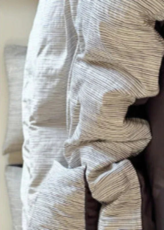 Emma Duo Striped Jacquard Bedding Set / Green Ever Lasting