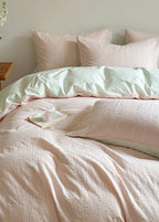 Emma Duo Striped Jacquard Bedding Set / Green Ever Lasting