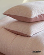 Emma Duo Striped Jacquard Bedding Set / Light Pink Ever Lasting