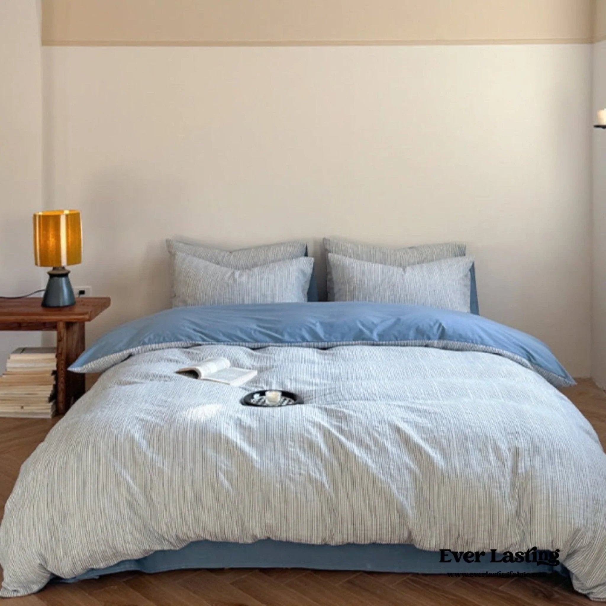 Emma Duo Striped Jacquard Bedding Set / Light Pink Ever Lasting