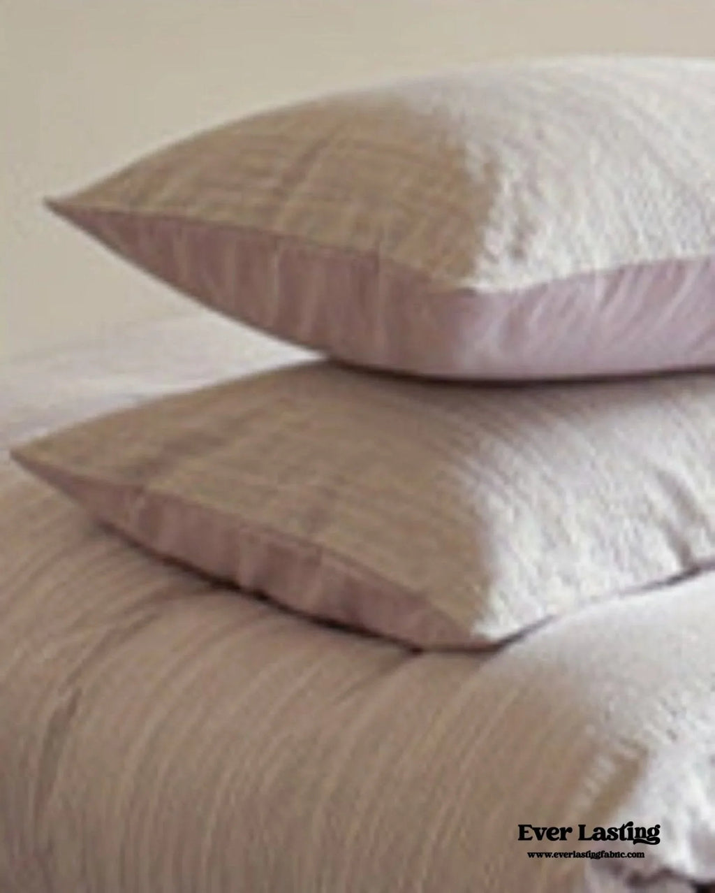 Emma Duo Striped Jacquard Bedding Set / Light Pink Ever Lasting