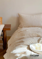 Emma Duo Striped Jacquard Bedding Set / Light Pink Ever Lasting