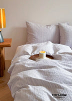 Emma Duo Striped Jacquard Bedding Set / Light Pink Ever Lasting