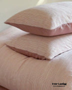 Emma Duo Striped Jacquard Bedding Set / Light Pink Ever Lasting