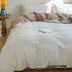 Emma Duo Striped Jacquard Bedding Set / Light Pink Ever Lasting