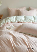 Emma Duo Striped Jacquard Bedding Set / Light Pink Ever Lasting