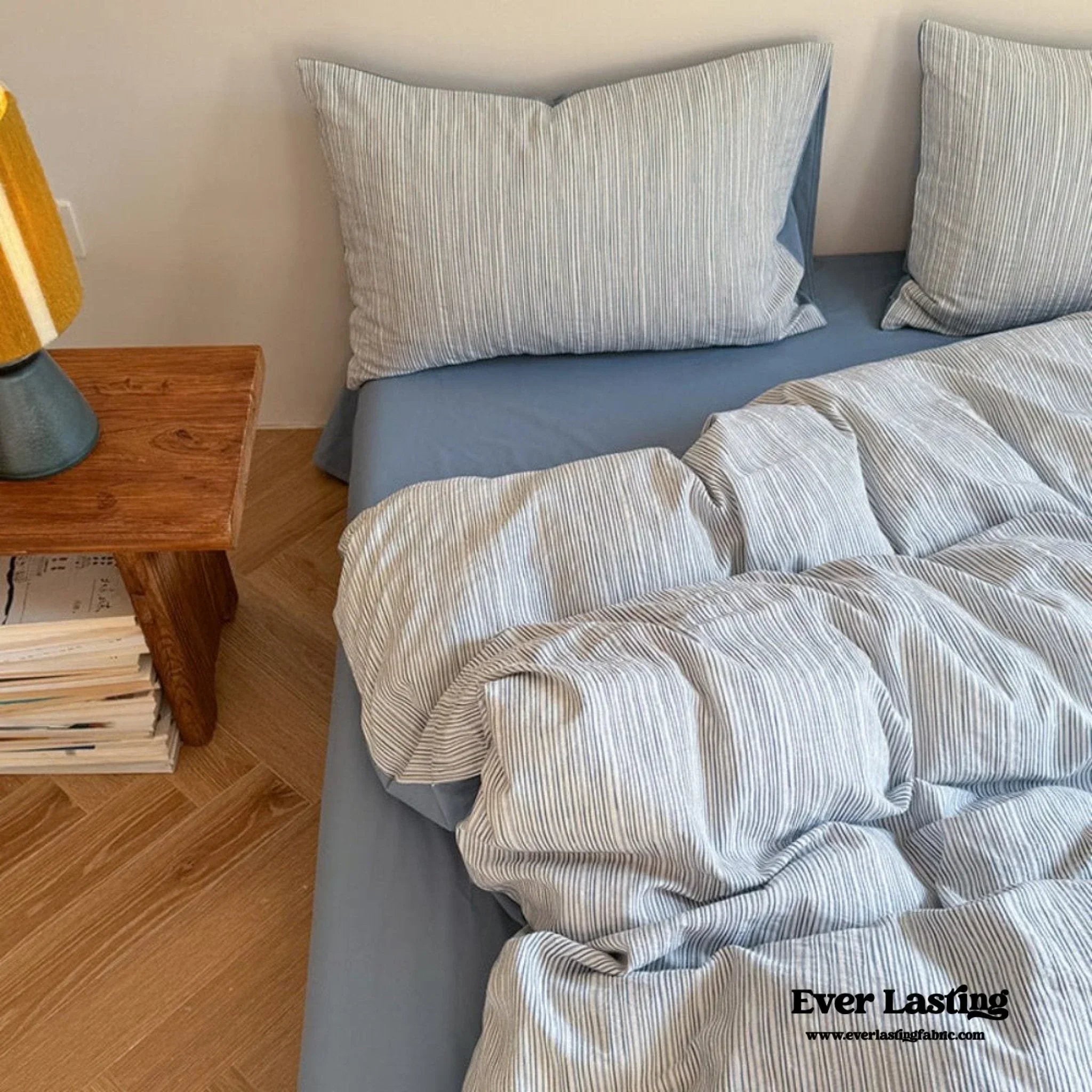 Emma Duo Striped Jacquard Bedding Set / Light Pink Ever Lasting