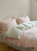 Emma Duo Striped Jacquard Bedding Set / Light Pink Ever Lasting