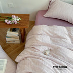 Emma Duo Striped Jacquard Bedding Set / Light Pink Ever Lasting