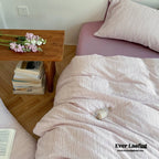 Emma Duo Striped Jacquard Bedding Set / Pink Ever Lasting