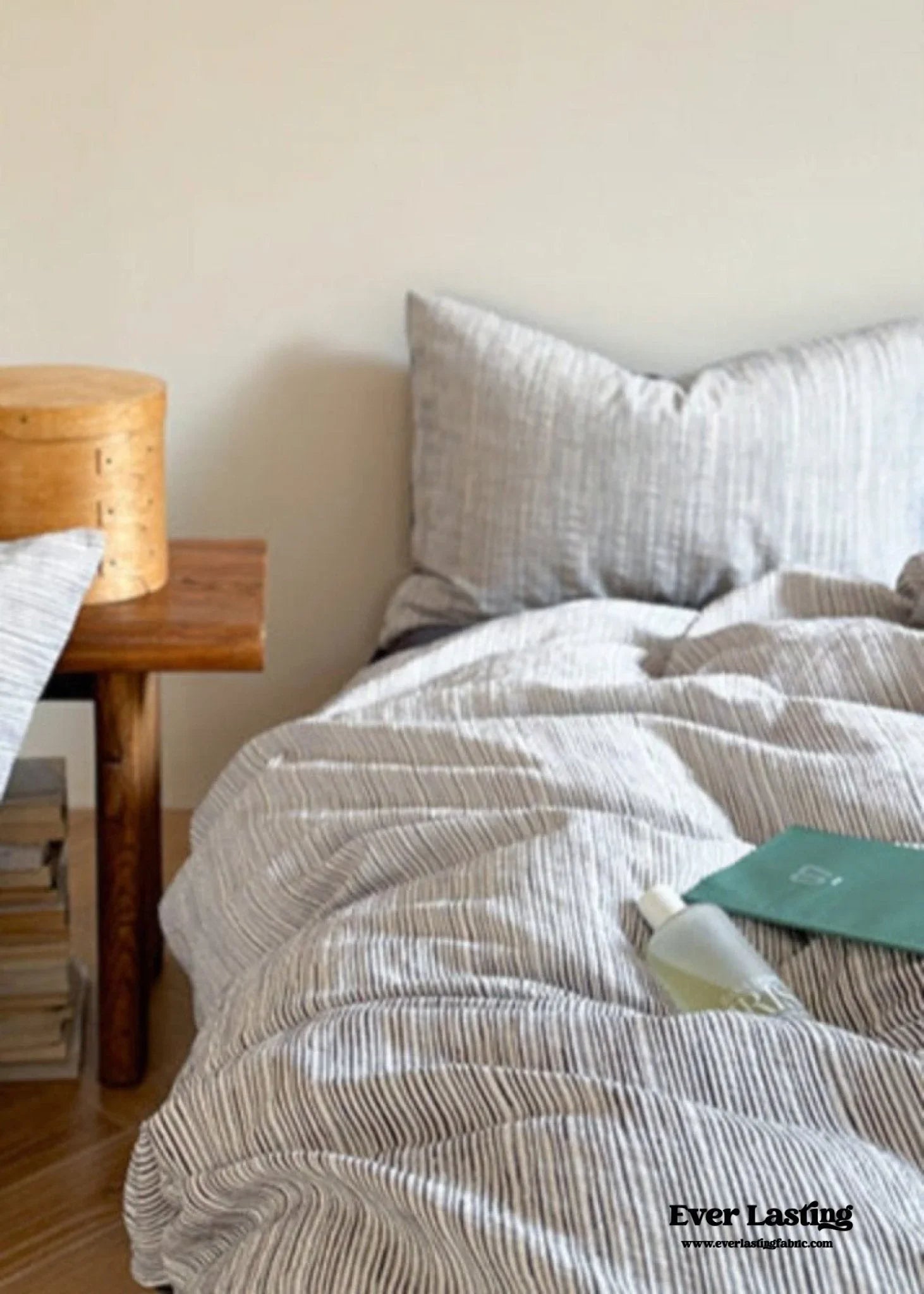 Emma Duo Striped Jacquard Bedding Set / Pink Ever Lasting