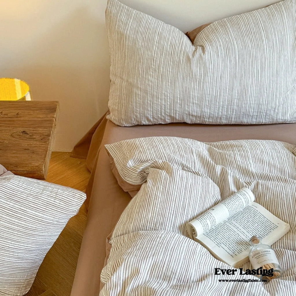 Emma Duo Striped Jacquard Bedding Set / Pink Ever Lasting