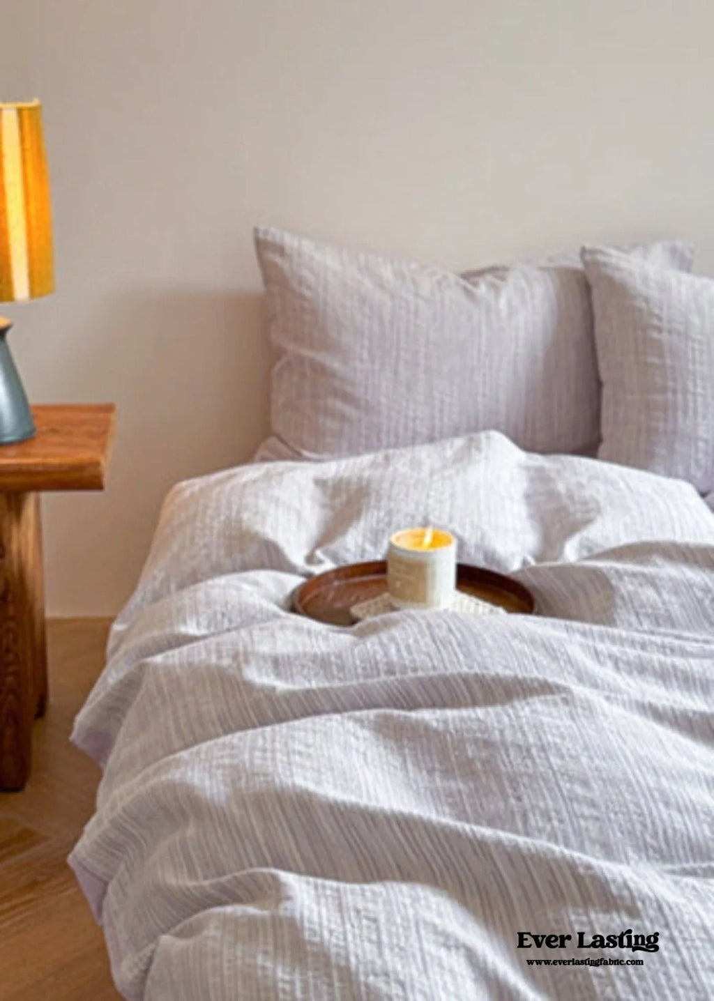 Emma Duo Striped Jacquard Bedding Set / Pink Ever Lasting