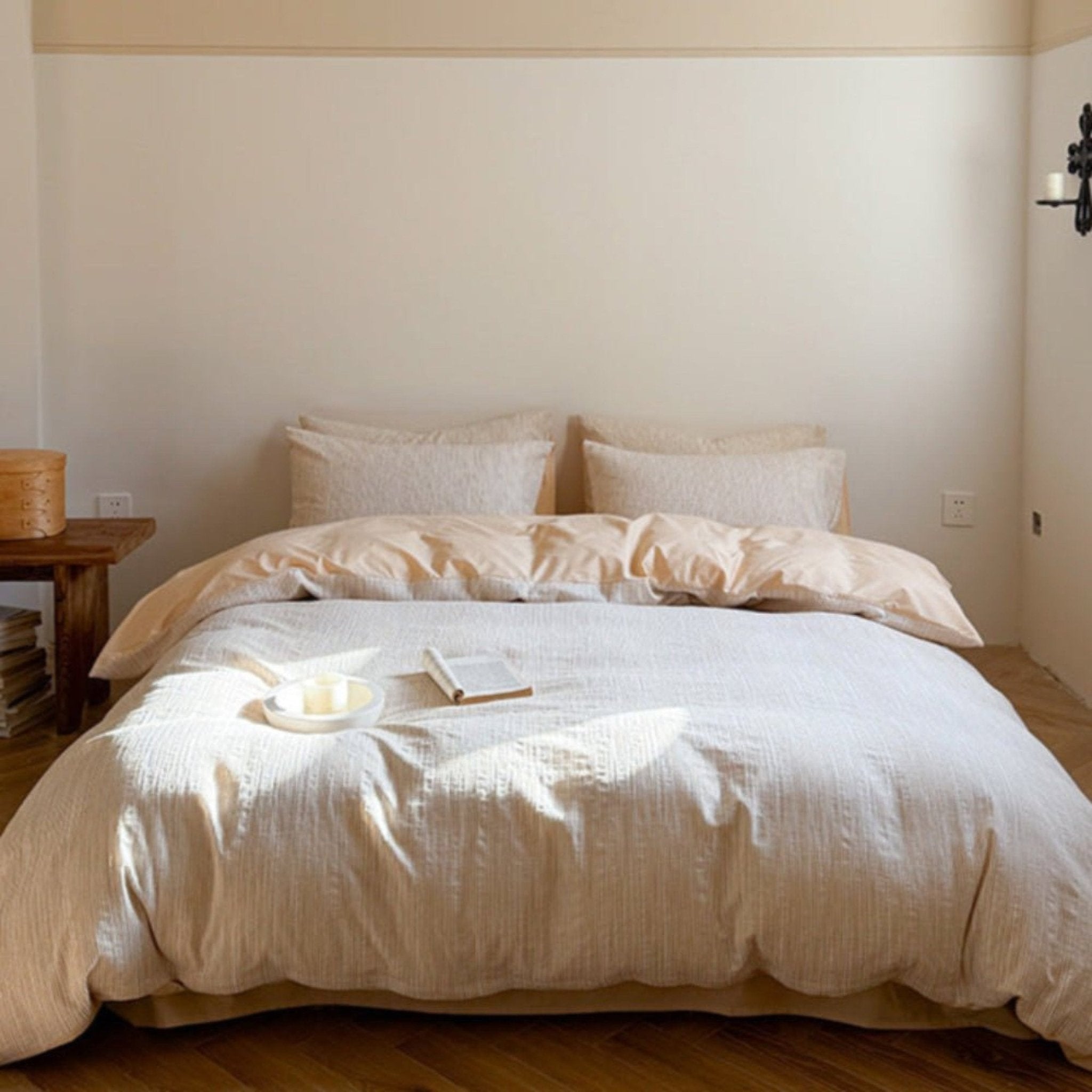 Emma Duo Striped Jacquard Bedding Set / Pink