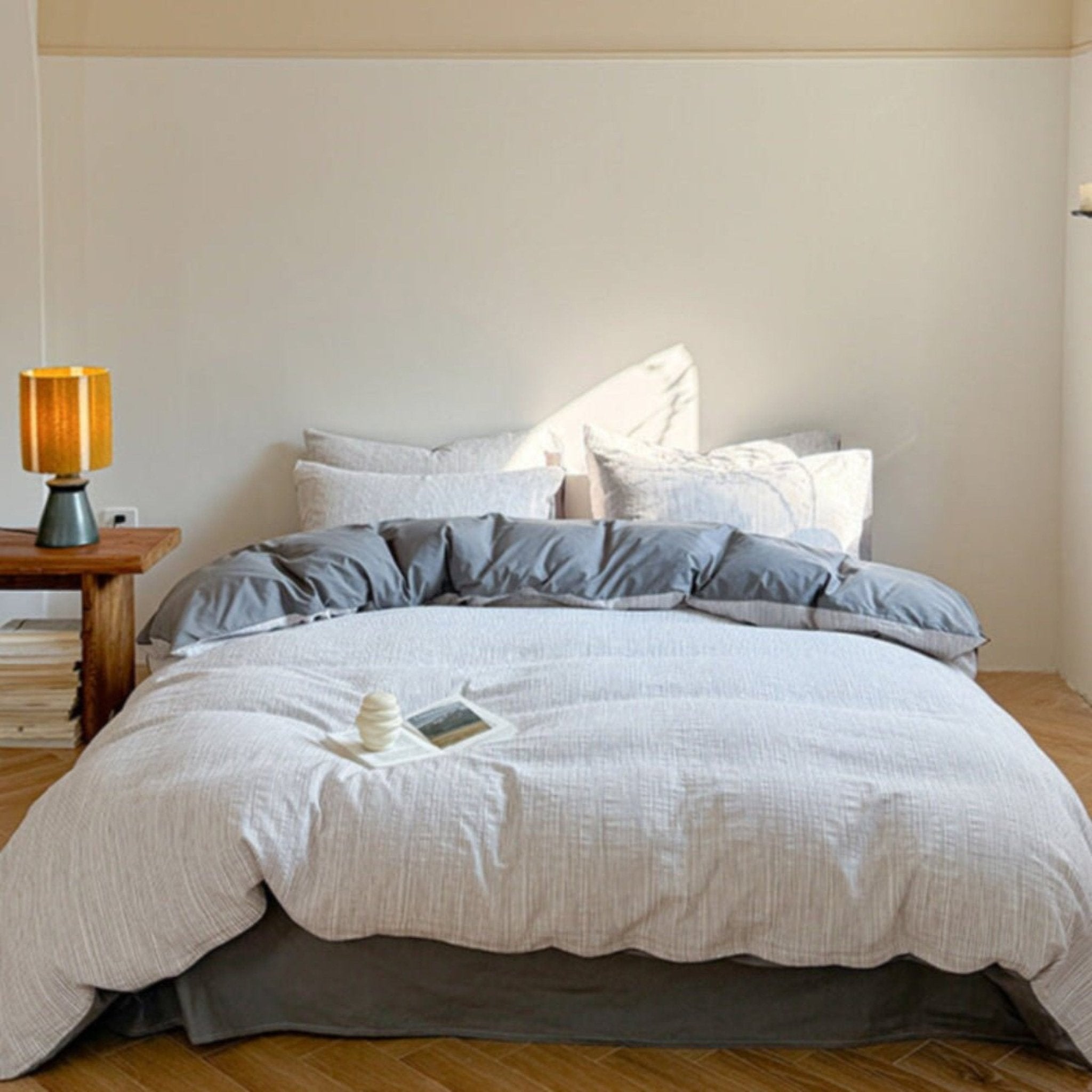 Emma Duo Striped Jacquard Bedding Set / Pink