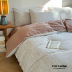 Emma Duo Striped Jacquard Bedding Set / Pink Ever Lasting