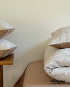 Emma Duo Striped Jacquard Bedding Set / Pink Ever Lasting