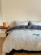 Emma Duo Striped Jacquard Bedding Set / Pink Ever Lasting